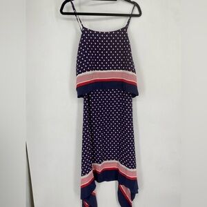 Joie Navy and Pink Midi Dress